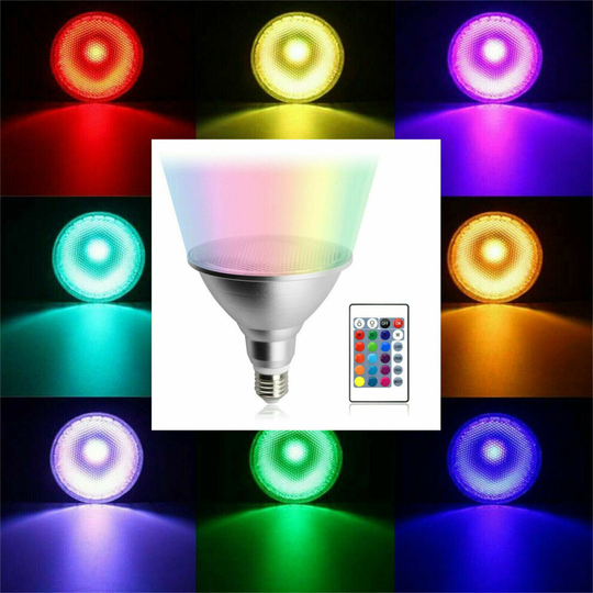 (PAR38 25W ) Dimmable RGB PAR30 PAR38 E27 10W 20W LED Spotlight Bulb Flood Lamp + Remote