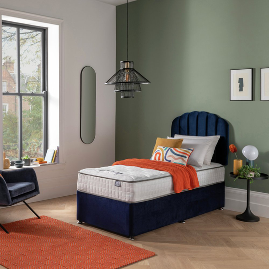 Silentnight Middleton 800Pkt Memory Single Divan Bed - Blue