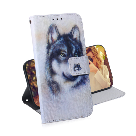 Phone Case For Nokia G10/20 magnetic wallet PU leather flip cover with white Wolf