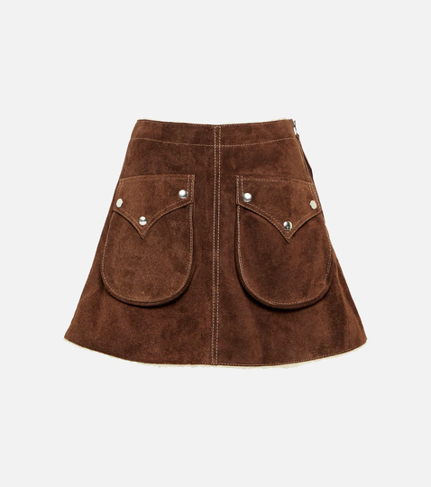 Suede miniskirt