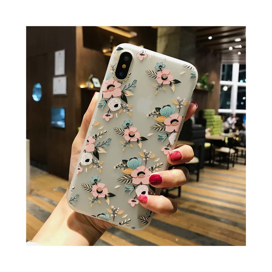 Flowers Floral Silicone Rubber Soft Phone Cover Iphone 6 6s 7 8 Plus X Xr Xs Max Iphone6plus/6splus (small)