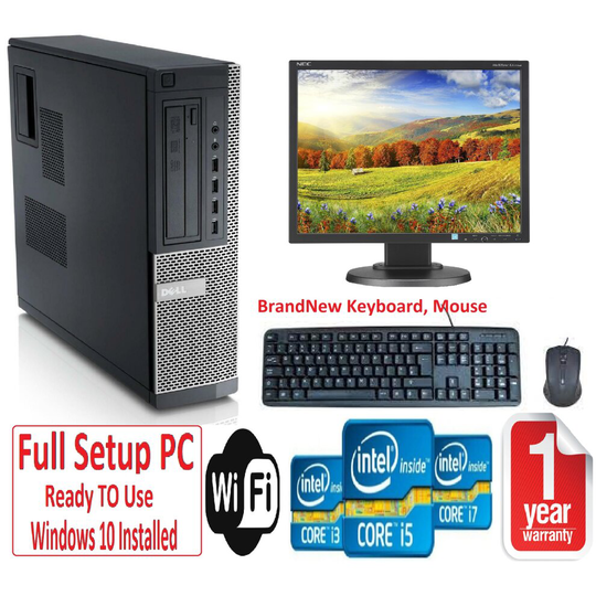 (Intel Core i5, 8GB RAM ) DELL PC FULLSETUP CORE/RAM/500GB HDD 19'' MONITOR