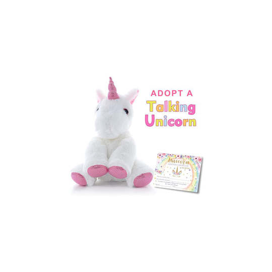 MORDUN Talking Plush Unicorn | Pink Cute Stuffed Animal | Christmas Gifts Ideas Interactive Toys for Girls Kids Teens