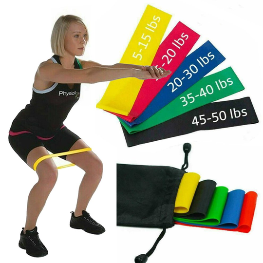 Set 5 Loop Resistance Bands Home Gym Sport & Fitness Exercise Equipment