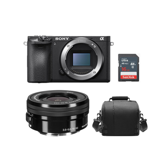 SONY A6500 Black + SEL 16-50MM F3.5-5.6 OSS Black + Bag + 16GB SD card