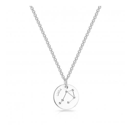Libra Starsign Disc Necklace Created with Swarovski Crystals