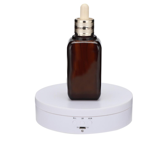 (White ) Electric Jewelry Rotating Display Stand 360° Turntable Craft Mirror Show Holder