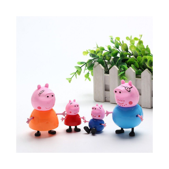(4pcs/set) 25Pcs Peppa Pig Family Friends Emily Rebecca Suzy Action Figures Toys Xmas Gift
