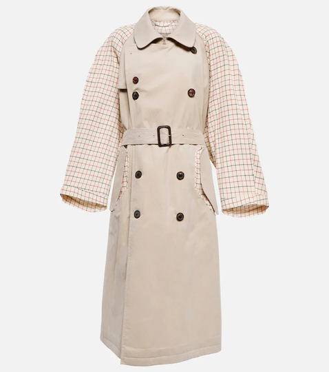 Paneled cotton-blend trench coat