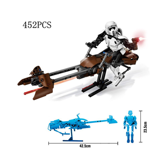 (Scout Trooper & Speeder Bike) Star Wars Darth Vader Stormtrooper Sergeant Model block toys Compatible with Lego
