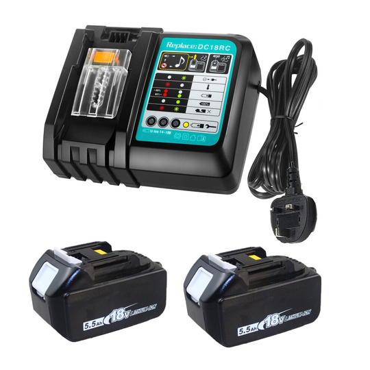 5A 2Battery LedDisplay BL1850BL1840 +Charger-Makita Battery Compatible