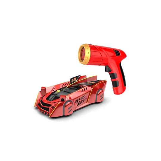 (Red) RC Car Stunt Infrared Laser Tracking Wall Ceiling Climbing Follow Light Drift 360 Rotating Electric Anti Gravity Car Toys