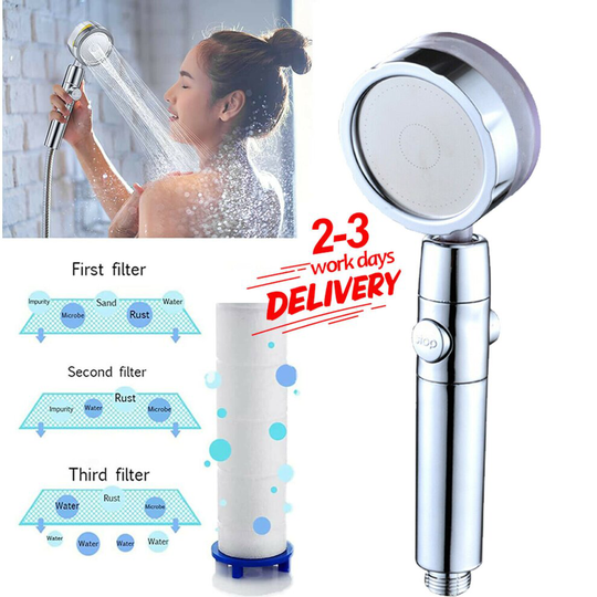 360° Rotating High-Pressure Shower Head and Filter Water Saving