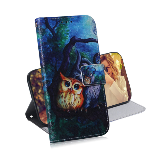 Phone Case For iPhone 12 Mini magnetic wallet PU leather flip cover with Owl