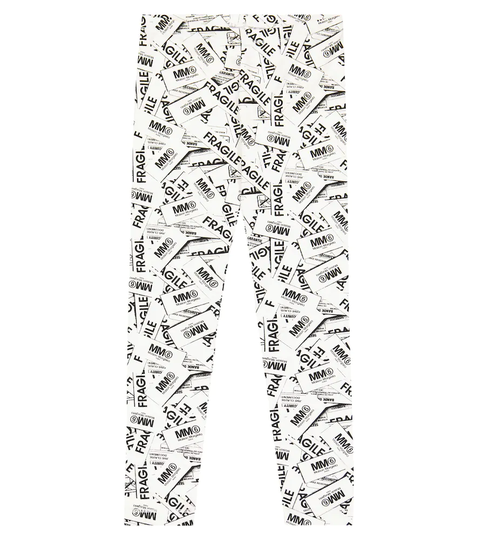 Logo printed cotton-blend leggings