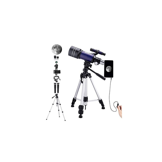 150X Telescope for Kids Astronomy Beginners Adults, 70mm HD Refractor Telescope for Astronomy, Starter Scope with Tripod, Phone Adapter, Finder Scop