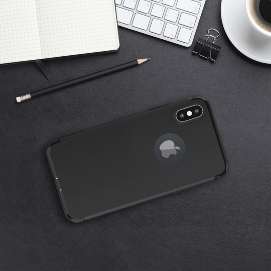 (Apple iPhone XR, Black) New Ultra Thin Slim Silicone Rubber TPU Soft Matte Phone Case Cover + Free Film Screen Protector For Apple iPhone X XS MAX 8