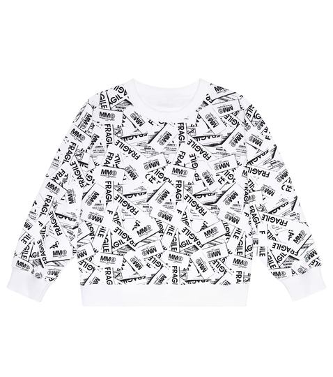 Slogan-printed cotton sweatshirt