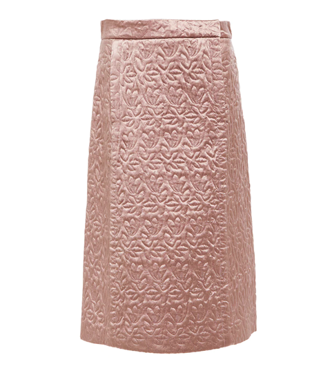 Jacquard wrap midi skirt