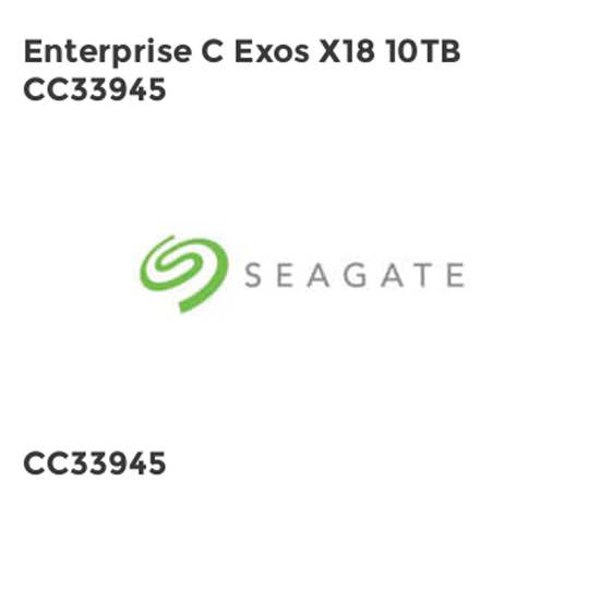 Seagate Enterprise C Exos X18 10TB CC33945