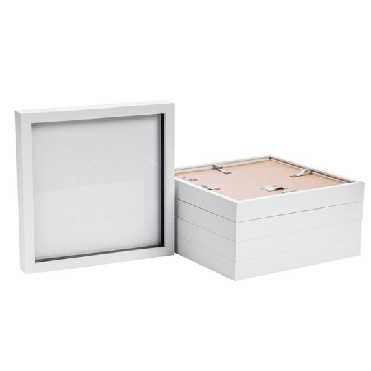 Box Picture Frame Deep 3D Photo Display 10x10 Inch Standing Hanging White x5