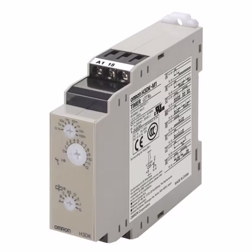 Omron Timer, DIN-Rail Mounting, Multi Range, Multi Mode Timer, 8 Modes Includes