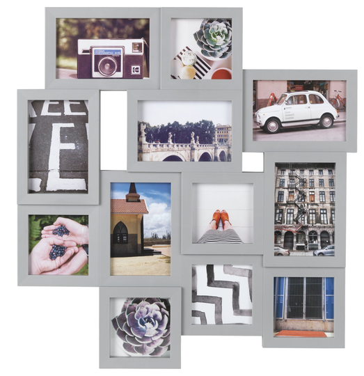 Argos Home 12 Aperture Photo Frame - Grey - 55x52cm