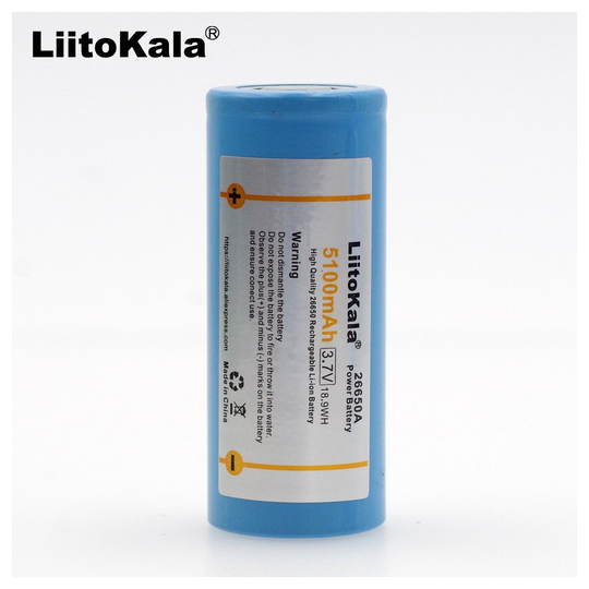 1PCS LiitoKala 26650-50A 5000mAh 26650 Li-ion 3.7v Rechargeable Batter