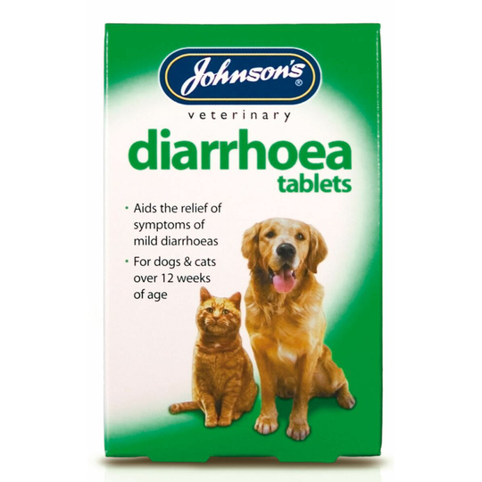 Johnson's Diarrhoea Tablets for Dogs and Cats for Loose Soft Bowels Stools