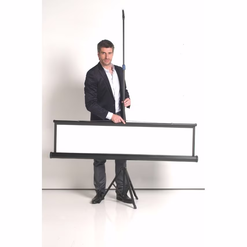 Bi-Office Portable Tripod Projection Screen 1250x1250mm Black Border Black Housi