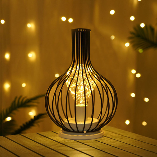 Retro Lamp Geometric Wire Industrial LED Light Bulb Bedside Desk Light