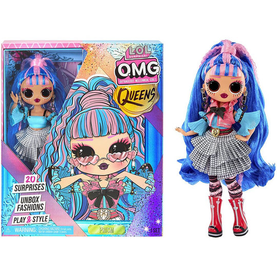 L.O.L. Surprise! 579915EUC LOL OMG Queens Fashion Doll-Prism-with 20 Surprises Including Outfit, Accessories, Stand, & More