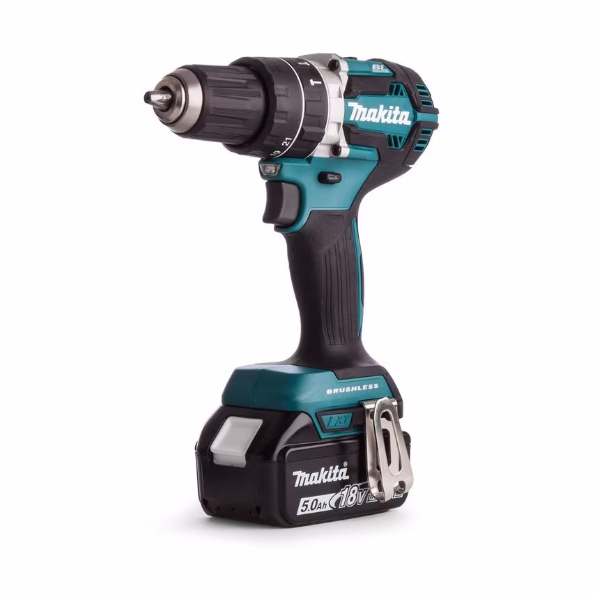 Makita DHP484RTJ 18V LXT Brushless Combi Drill (2 x 5.0AH Batteries) in Makpac C