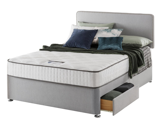 Silentnight Pavia Memory 2 Drawer Grey Divan - Double