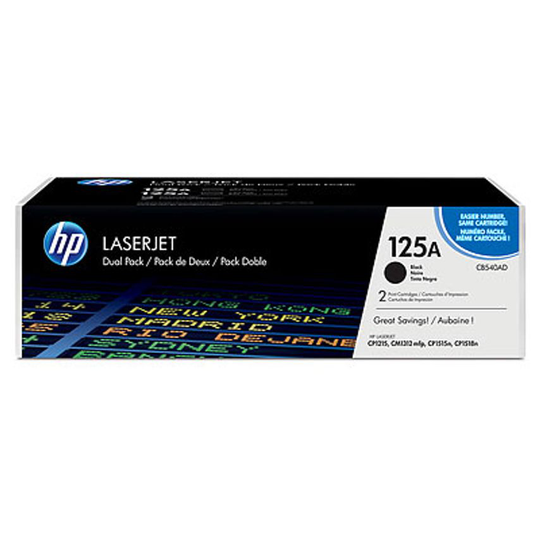 HP 125A Black Standard Capacity Toner 2.2K pages Twinpack for Color LaserJet CM1