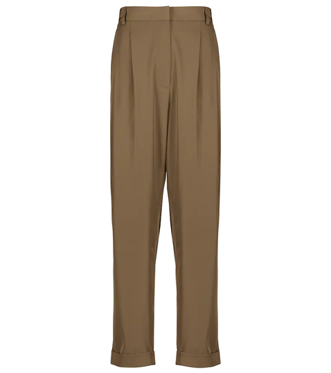 High-rise pleated straight pants