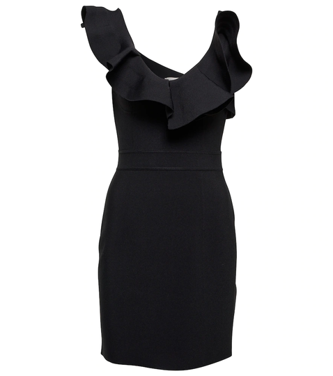 Ruffled-trimmed minidress