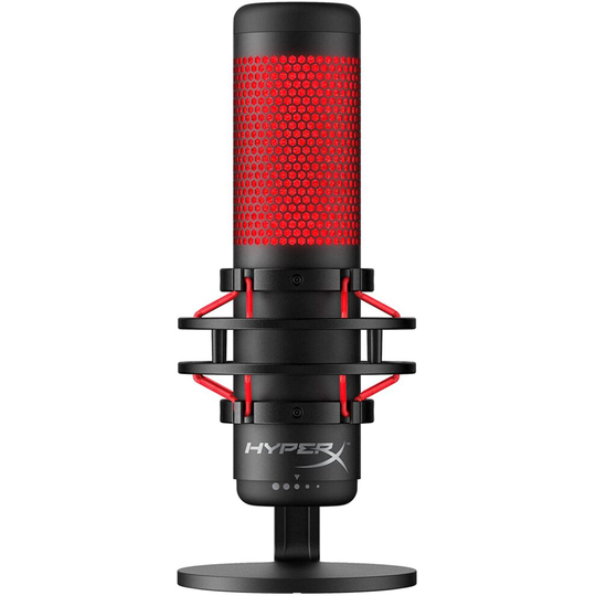 HyperX HX-MICQC-BK QuadCast - Standalone Microphone for streamers, content creators and gamers PC, PS4, and Mac, Black, One Size