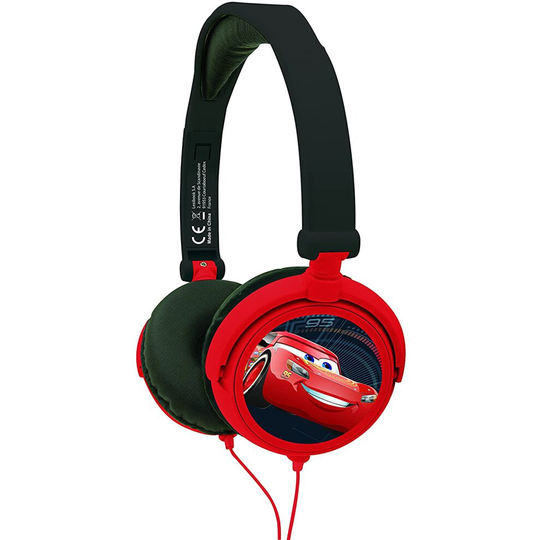 Lexibook Disney Pixar Cars Lightning McQueen Stereo Headphone, kids safe, foldable and adjustable, red / black, HP010DC