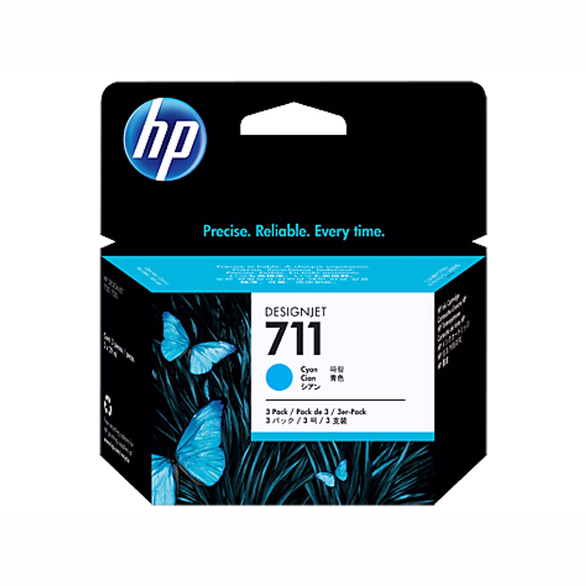 HP HP 711 Cyan Standard Capacity Ink Cartridge 3x 29 ml Multipack - CZ134A