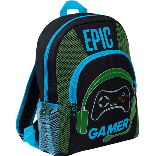 Epic Gamer Backpack Kids Teens Adults Travel School Gaming Bag Rucksack with Bottle Holders