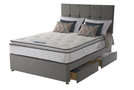 Sealy 1400 Pocket Memory Pillowtop 4 Drawer Superking Divan