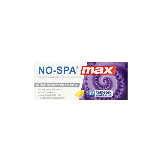 No-Spa Max 80mg 20 Tabs Okres Bol Skurcze Kamica SAME DAY DISPATCH