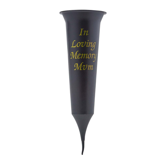 Homescapes Mum In Loving Memory Flute Spike Flower Vase Grave Pot