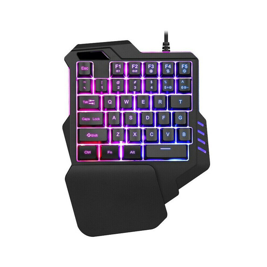 One-handed Gaming Keyboard Mechanical Ergonomic Keypad 35Keys LED