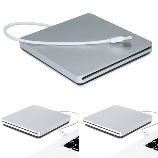 Slim External USB CD DVD ROM Drive Rewriter Burner Reader for Mac Laptop PC
