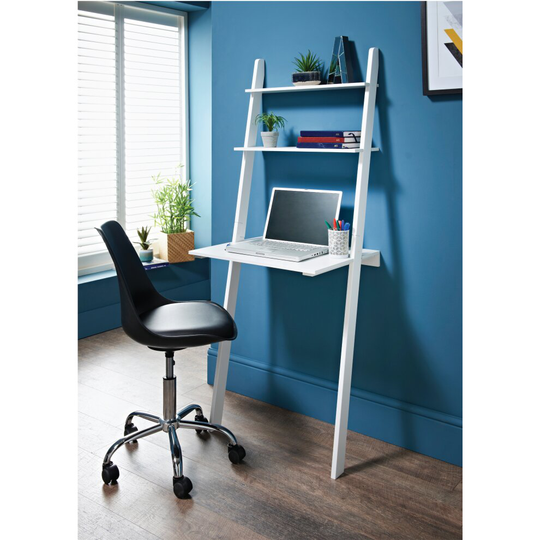 White Ladder Computer Laptop Desk 3 Tier Shelves Workstation, Study, Office G-0445