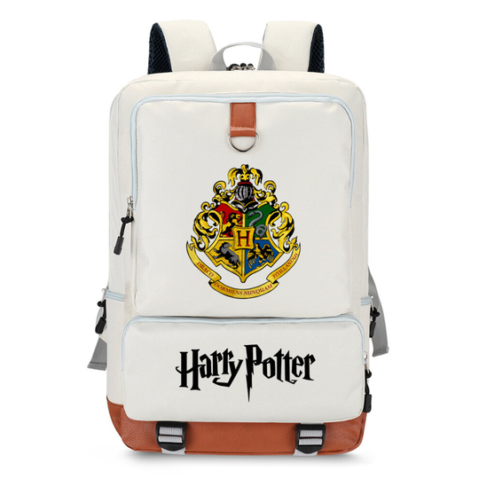 (White, 03) Harry Potter School Bag Backpack Laptop Bag Kids Gift