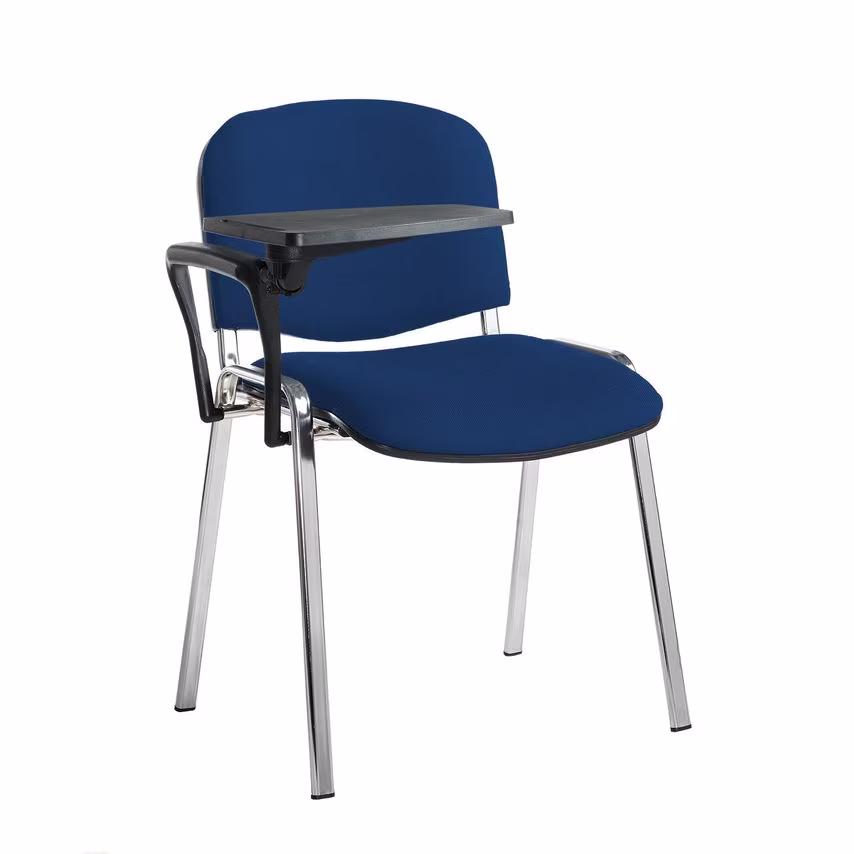 Dams MTO Taurus Meeting Room Chair with Chrome Frame and Writing Tablet - Red
