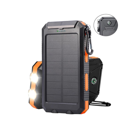 Solar Power Bank Dual USB LED External Battery Portable Pack Charger